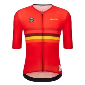 Джерси Santini UCI World Champion Spain 2025 short sleeve, красный