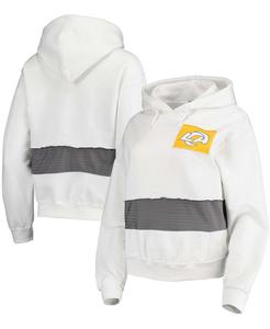 Женский укороченный пуловер с капюшоном Los Angeles Rams белого цвета Refried Apparel, белый