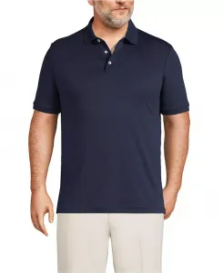 Большие и высокие школьные поло с коротким рукавом из хлопка Supima Lands' End, синий