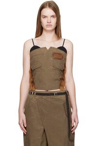 Andersson Bell Коричневые брюки, сшитый на заказ бюстье-топ