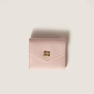 Маленький кожаный кошелек MIU MIU, розовый