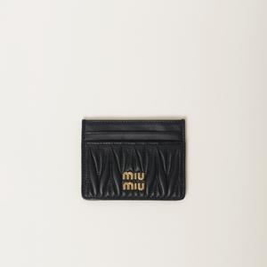 Кардхолдер из мателассе из наппы MIU MIU, черный