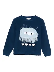 Свитер с мотивом монстров Stella McCartney Kids, синий