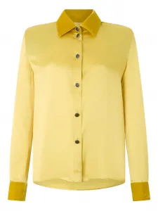 Рубашка с бархатными вставками Roberto Cavalli, желтый