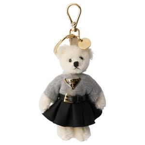 PRADA Милая подвеска на сумку с металлическим кольцом женская белая, White