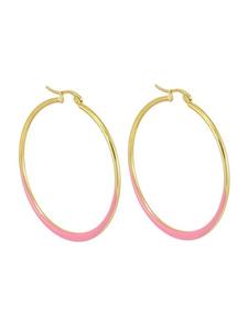 Bungsa Серьги-кольца золотистого и розового цвета