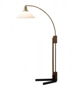 152 см деревянный напольный светильник Melmar Lucite Arc Floor Lamp Nova Of California, Weathered Brass