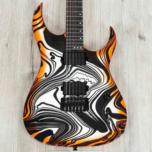 Гитара Schecter USA Sunset Extreme, звукосниматели Apocalypse, черно-белый вихревой оранжевый берст