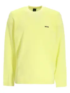 Свитер с круглым вырезом BOSS, желтый