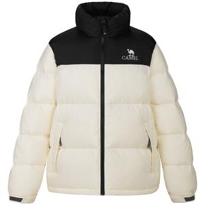 CAMEL Утепленная ветрозащитная пуховая куртка унисекс с цветными блоками, Warm White/Phantom Black