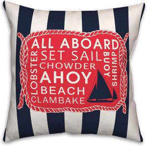 Creative Products Декоративная подушка All Aboard синяя в полоску All Aboard Navy Stripes