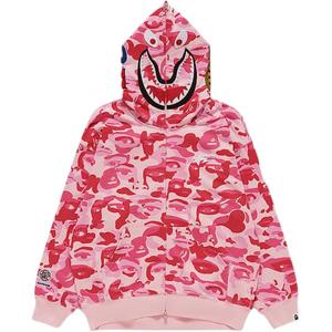A BATHING APE Бейп И КидСупер Камуфляжная Акула Полная Молния Толстовка, Pink