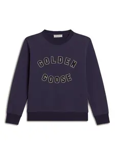 Толстовка с логотипом Golden Goose Kids, синий