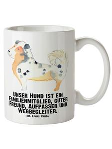 Кружка XL с изображением австралийской овчарки и надписью на белом фоне Mr. & Mrs. Panda