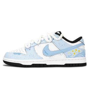 Nike Кроссовки для скейтбординга Dunk Black White, Starlight Beyond, устойчивые к истиранию, унисекс, светло-голубые