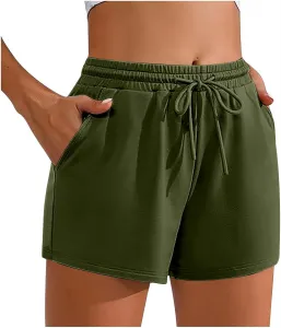 Женские шорты с эластичным поясом и карманами