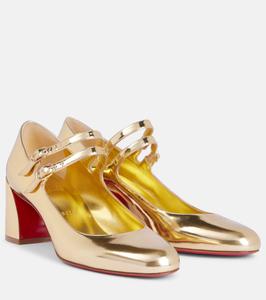 Туфли Mary Jane из зерненой кожи Miss Jane Christian Louboutin, золотой