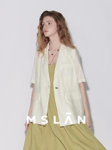 Пиджак летний женский Mslan с короткими рукавами, синий