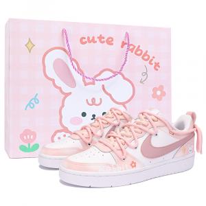 Женские кроссовки для скейтбординга Nike Court Borough, розовый и белый