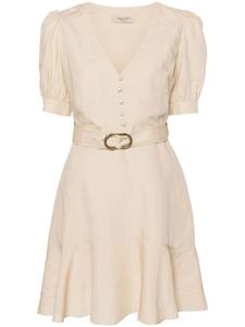 TWINSET расклешенное платье миди с рукавами-фонариками, нейтральный цвет