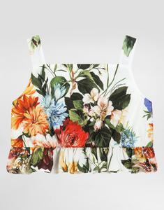 Топ из поплина с цветочным принтом Dolce&Gabbana, мультиколор