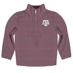 Джемпер Texas A&m Aggies Stripes с застежкой-молнией на четверть длины для мальчиков в бордово-белом цвете Vive La Fete, бордовый/белый