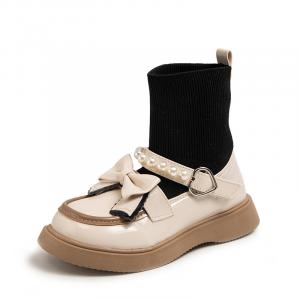 Детские кожаные сапоги Kids ROBINHOOD, бежевый