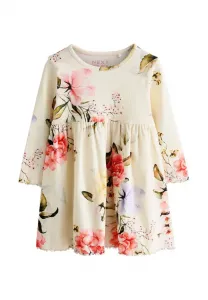 Платье-Свитер с длинными рукавами, прямого кроя. Next, Cream Floral