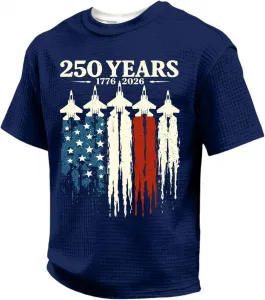Футболка для мужчин с принтом 250 Years 1776 2026 Jet и флагом