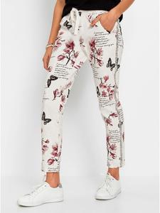 Брюки 7/8 цвета экрю с черным принтом WITT WEIDEN