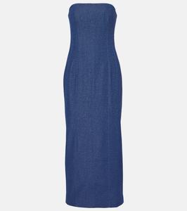 Платье миди из денима Alba без бретелек Tove, синий