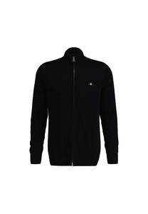 Кардиган мужской - CASUAL COTTON ZIP CARDIGAN, воротник стойка, хлопок GANT, черный