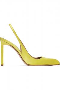 Tom Ford Желтые атласные туфли на каблуке с открытой пяткой