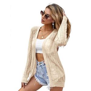 Женский легкий кардиган с открытой передней частью и длинными рукавами для лета Maxxis Merch, Apricot