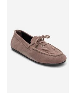 Женские кожаные лоферы Lorven на шнуровке Forever & Always Shoes, Light brown suede leather