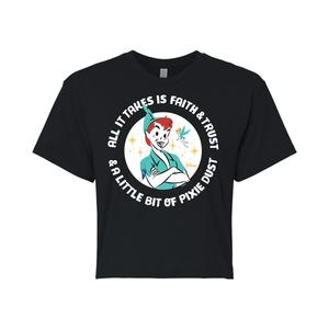 Укороченная футболка с рисунком Disney's Peter Pan Juniors' Faith Trust Disney