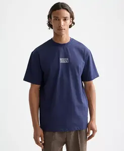 Мужская футболка Relaxed Fit с вышитым рисунком в технике крестик Scotch & Soda, синий