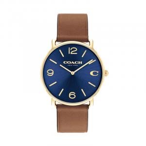 Наручные часы Coach кварцевый механизм кожаный ремешок 41 мм синий циферблат унисекс