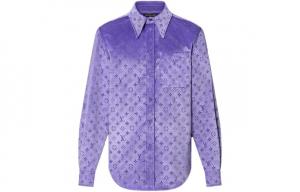 Новые квартальные продукты LV Shirt Men Purple Louis Vuitton, фиолетовый