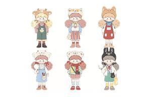 Слепая коробка Molinta Animal Party Collection Popcorn Sister, одиночная мистери-бокс/полный набор 6 шт FINDING UNICORN