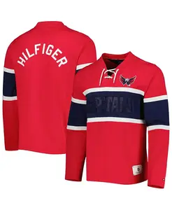 Мужская красная футболка с длинным рукавом Washington Capitals Walter на шнуровке Tommy Hilfiger
