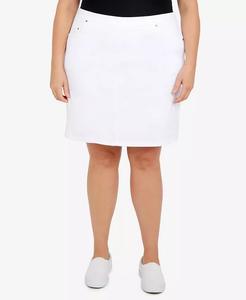 Юбка-шорты Plus Size Essentials Tech Stretch с эластичным поясом HEARTS OF PALM, белый