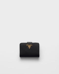 Маленький кошелек из сафьяновой кожи Prada, черный