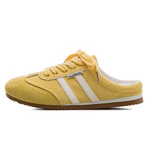 HUANQIU Женские сандалии с закрытым носком, устойчивые к истиранию и скольжению, желтые