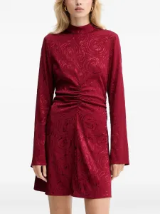 Мини-платье с декором в виде собранных роз Gestuz, красный