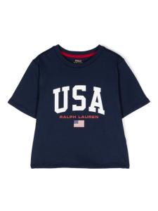 Ralph Lauren Kids футболка из хлопка с логотипом, синий