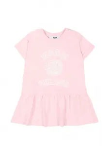 Платье с принтом-логотипом MSGM Kids, розовый