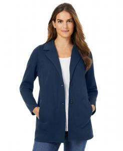 Вязаный блейзер больших размеров Woman Within, Navy