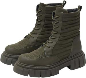 Ботинки Sam Edelman Olympia Olive с массивной подошвой, шнуровкой, с округлым носком и армейским стилем