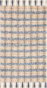 SAFAVIEH Cape Cod коллекция ковер 153 x 244 см - Blue & Natural, ручной работы джутовая бахрома, идеально для помещений с высокой проходимостью в гостиной, спальне (CAP871M)